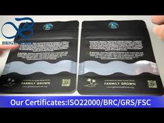 stand up ziplock pouch for cannabis flower with clear window