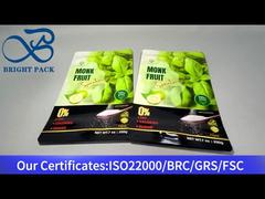 স্বাস্থ্যকর চিনির জন্য সবুজ স্ট্যান্ড আপ থলি