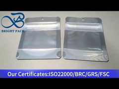 পরিষ্কার জানালা সহ সাদা ছোট শিশু প্রমাণ জিপার ব্যাগ