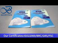 ড্যান্টাল ফ্লোসারগুলির জন্য স্বচ্ছ উইন্ডো সহ নীল প্লাস্টিকের জিপার ব্যাগ