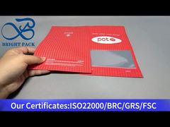 উজ্জ্বল উইন্ডো সহ লাল কাস্টম গাঁজার ব্যাগ