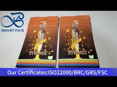 বাদামী অ্যালুমিনিয়াম-প্লাস্টিক স্ট্যান্ড আপ চাইল্ড রেসিস্ট্যান্ট জিপার ব্যাগ