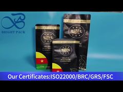 ভালভ 1 কেজি সহ কালো সমতল নীচের ব্যাগ