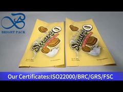 মোচা ক্রিম ভর্তি কুকিজ জন্য হলুদ প্লাস্টিকের ব্যাগ 260g