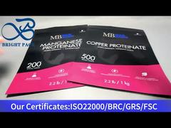 1 কেজি সাপ্লিমেন্টের জন্য কালো স্ট্যান্ড আপ জিপ লক থলি