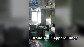 কাস্টম প্রিন্টেড গার্মেন্ট ব্যাগ ক্লিয়ার উইন্ডো ব্র্যান্ড লোগো পোশাক স্টোরেজ ব্যাগ