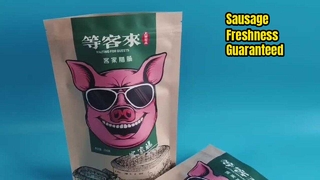 সসেজ সতেজতা এবং ডেলি স্টোরেজের জন্য তেল-প্রতিরোধী ক্রাফট পেপার জিপার ব্যাগ