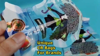 গাঁজা ব্র্যান্ডিং প্রয়োজনের জন্য অনিয়মিত আকৃতির ডাবল-সাইডেড প্রিন্টিং চাইল্ড রেজিস্ট্যান্ট ব্যাগ