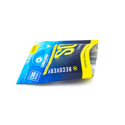 সুরক্ষিত কাস্টমাইজযোগ্য তিন-পার্শ্বযুক্ত শিশু-প্রমাণ VMOPP+PET+PE জিপার প্যাকেজিং ব্যাগ