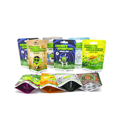 কাস্টমাইজড স্ট্যান্ডিং জিপার ফলের স্বাদ তামাক ব্যাগ সিগার মাইলার ব্যাগ তামাক ব্যাগ পুনরায় বন্ধযোগ্য প্লাস্টিকের আগাছা ব্যাগ