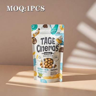 পেশাদার অনুভূতি এবং পুনরায় বন্ধযোগ্য জিপলক সহ স্ট্রং বাদাম, শস্য এবং মটরশুটি খাদ্য প্যাকেজিং ব্যাগ