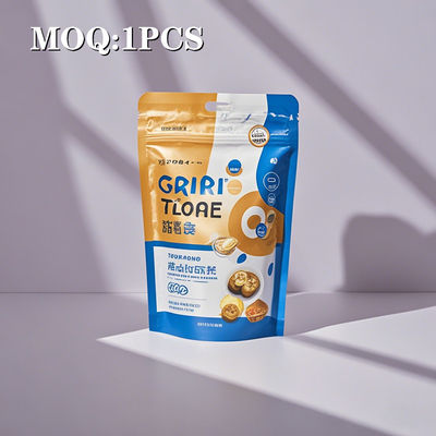 কাস্টম OEM ওডিএম স্ট্যান্ড আপ প্যাচ মাইলার ব্যাগ 100 গ্রাম ফলের গুঁড়ো সহ ক্লিয়ার উইন্ডো