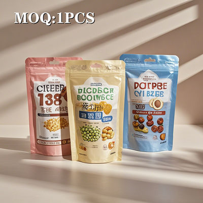 কাস্টম মুদ্রিত ফুড গ্রেড ফার্ম পুনরায় সিলযোগ্য ব্যাগ বীজ, শুকনো ফল, বাদাম জন্যঃ Ziplock সঙ্গে টেকসই খাদ্য প্যাকেজিং