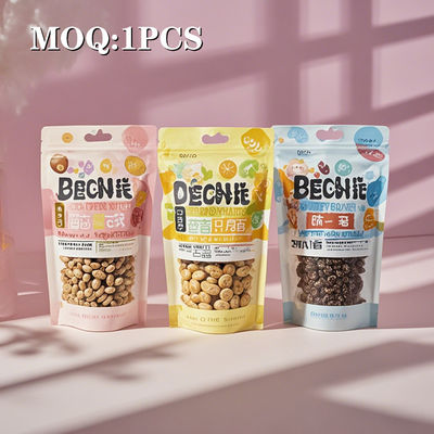 প্রতিরোধী জিপার বন্ধ অ্যালুমিনিয়াম ফয়েল স্ট্যান্ড আপ পকেট স্লট গর্ত সঙ্গে স্ন্যাকস এবং খাদ্য জন্য