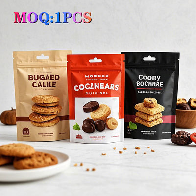 কাস্টমাইজড অ্যালুমিনিয়াম ফয়েল স্ন্যাক চা চকলেট প্যাকেজিং ব্যাগ ক্যান্ডি স্ট্যান্ড আপ পকেট ম্যাট এফেক্ট ফ্রি-আকৃতির কফি প্যাকেজিং