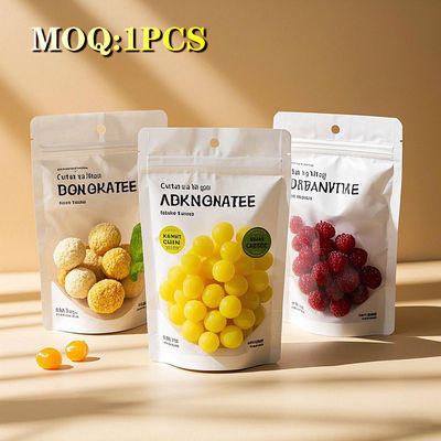 কাস্টম মুদ্রিত তাপ সীল বিস্কুট স্ন্যাক স্ট্যান্ড আপ পকেট সঙ্গে জিপ প্লাস্টিক প্যাকেজিং অ্যালুমিনিয়াম ফয়েল খাদ্য শুকনো ফল ব্যাগ