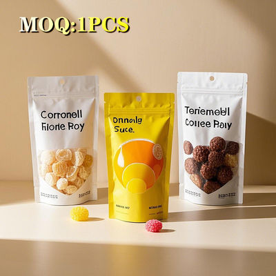 কাস্টম আকার মুদ্রিত শিশু প্রতিরোধী খাদ্য প্যাকেজিং গাম্মি ক্যান্ডি সাইড সিল 3.5g গন্ধ প্রতিরোধী ডাই কাট মাইলার ব্যাগ