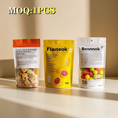 খাদ্য জিপলক প্যাকেজিং ব্যাগ বাদাম স্ন্যাক কফি কাস্টম লোগো মুদ্রিত জিপলক গাম্মিজ জিপকার পুনর্ব্যবহারযোগ্য প্লাস্টিকের ব্যাগ