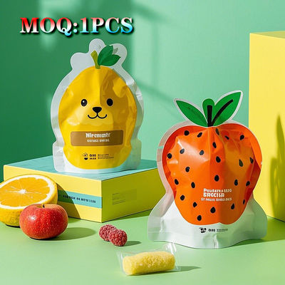 কাস্টম প্রিন্ট পুনরায় বন্ধযোগ্য 3.5g 7g কুকি ক্যান্ডি বিশেষ আকৃতির জিপলক গন্ধ প্রতিরোধী কাটআউট প্যাক ডাই কাট মাইলার ব্যাগ উইন্ডো সহ