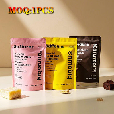 কাস্টম মুদ্রিত পুনরায় সিলযোগ্য গন্ধ প্রতিরোধী ল্যামিনেটেড মাইলার ব্যাগ রঙিন স্ট্যান্ড আপ ব্যাগ খাদ্য মিষ্টি জন্য 1g 35g 7g 14g 28g 1oz