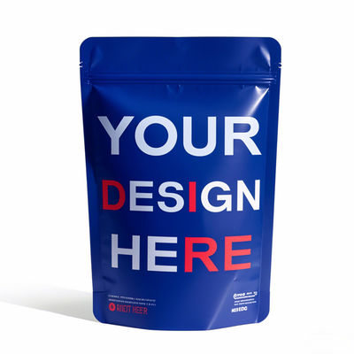 অ্যালুমিনিজড ফয়েল গন্ধ প্রতিরোধী মাইলার জিপ লক প্যাকেজিং সহ ব্যক্তিগতকৃত মুদ্রিত তাপ-সীল স্ট্যান্ড আপ প্যাকেজ ব্যাগ