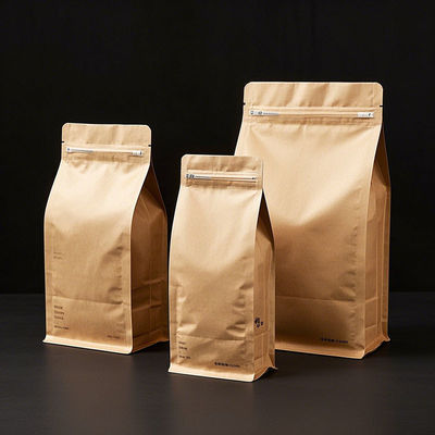 Eight Side Sealing Flat Bottom Bag - 3D Standing Pouches with Ziplock & Custom Printing for Coffee, Snacks, Cosmetics | High Barrier Film for Extended Shelf Life