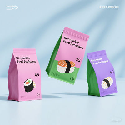 কফি, চা এবং খাদ্য প্যাকেজিংয়ের জন্য জিপার সহ পাইকারি 8-পার্শ্বযুক্ত স্ট্যান্ড-আপ ব্যাগ