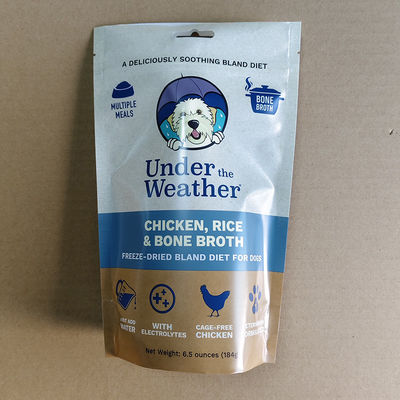 কাস্টম স্ট্যান্ড আপ প্যাকেজ ইকো-বন্ধুত্বপূর্ণ কফির জন্য পুনরায় বন্ধযোগ্য পোষা প্রাণী খাদ্য কসমেটিক 100g 500g 1kg