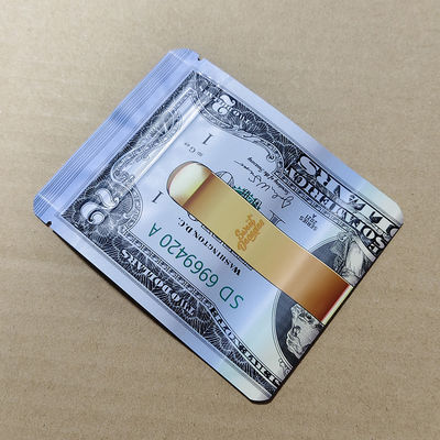 কাস্টম ডলার-প্রিন্ট শিশু-প্রতিরোধী ব্যাগ এএসটিএম আইসো-সার্টিফাইড এবং পুনর্ব্যবহারযোগ্য পেট / আল / পিই ল্যামিনেটস