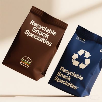 কাস্টম 8-পার্শ্বযুক্ত সিলড স্ট্যান্ড-আপ ফুড ব্যাগগুলি স্ন্যাক্স / কফির জন্য এফডিএ-অনুমোদিত এবং আর্দ্রতা-প্রমাণিত আইএসও 22000 শংসাপত্রপ্রাপ্ত