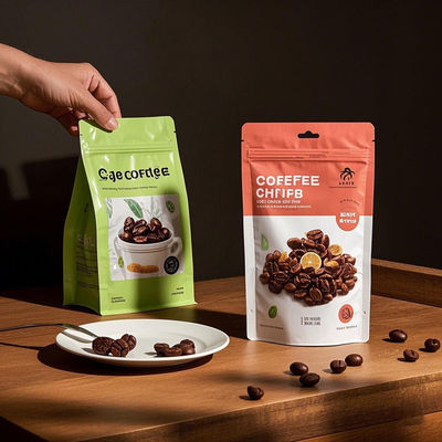 আংশিক উইন্ডো ম্যাট পকেট কাস্টমাইজযোগ্য স্ট্যান্ড-আপ ডিজাইন কফি মশলা এবং বাল্ক খাবারের জন্য আর্দ্রতা-প্রমাণ