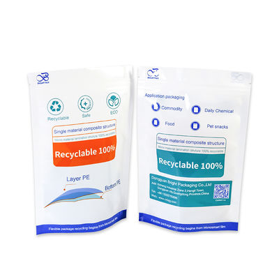 পরিবেশ বান্ধব পুনর্ব্যবহারযোগ্য ব্যাগ প্লাস্টিকের টেকসই পুনর্ব্যবহারযোগ্য স্ট্যান্ড আপ পকেট পিই / পিই ব্যাগ
