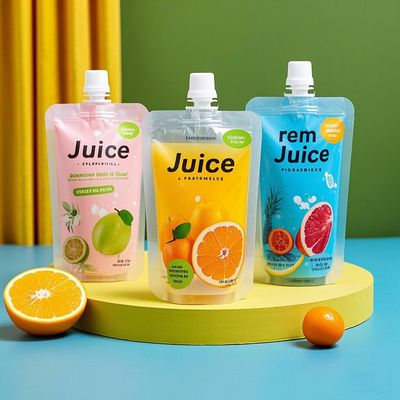 কাস্টম তরল রস প্যাকেজিং স্ট্যান্ড আপ স্পাউট ব্যাগ ডয়প্যাক ব্যাগ