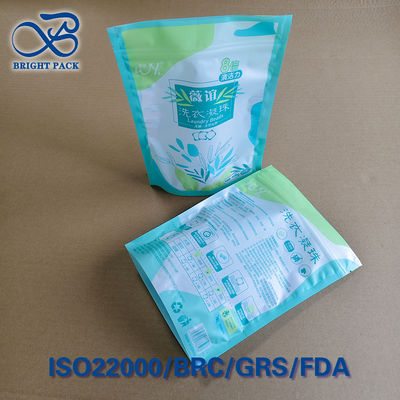 ওয়াশিং পডের জন্য স্ট্যান্ড-আপ ট্রাই-সিল ব্যাগ - পুনরায় সিল করা যায় এমন জিপার এবং স্বচ্ছ জানালা