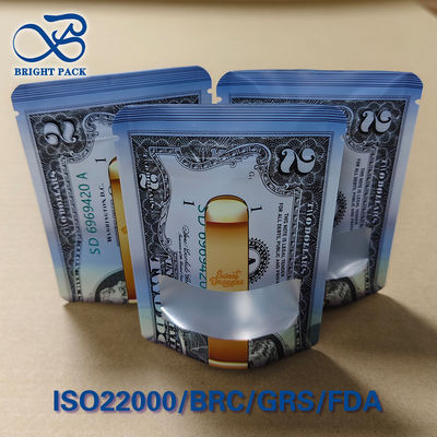 কাস্টম মুদ্রিত USD ডলার প্যাটার্নের ৩-পার্শ্ব সিলযুক্ত শিশু-প্রতিরোধী ব্যাগ - ASTM সার্টিফাইড