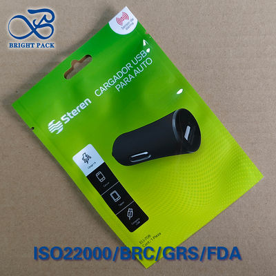 হাই-ব্যারিয়ার পিইটি/পিই ডুয়াল ইউএসবি কার চার্জার প্যাকেজিং। সিই/রোহস সার্টিফিকেট।