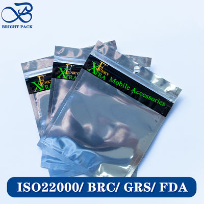 ইলেকট্রনিক্স পণ্য প্যাকেজিংয়ের জন্য হালকা কাস্টম প্রিন্টেড অ্যালুমিনিয়াম ফয়েল ব্যাগ পুনরায় বন্ধযোগ্য জিপার সহ।