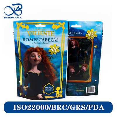 কাস্টমাইজড কার্টুন প্যাটার্নের স্ট্যান্ড আপ জিপার ব্যাগ খেলনা প্যাকেজিংয়ের জন্য, যা বায়োডিগ্রেডেবল মাইলার এবং বিষাক্ততাহীন উপকরণ দিয়ে তৈরি।