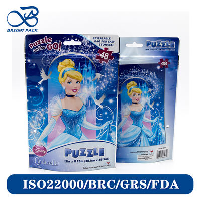 রঙিন প্রিন্টিং কাস্টম উপকরণ খেলনা প্যাকেজিংয়ের জন্য পুনরায় সিলযোগ্য স্ট্যান্ড আপ জিপার পাউচ সরাসরি কারখানার বিক্রয়।