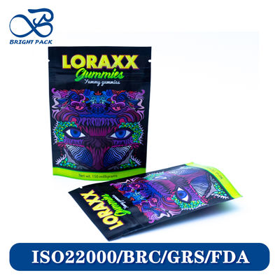 গামির প্যাকেজিংয়ের জন্য প্রাণবন্ত মুদ্রিত স্ট্যান্ড আপ পাউচ, কাস্টমাইজযোগ্য উচ্চ-রঙের ব্র্যান্ড প্যাটার্ন সহ।