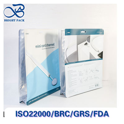 ইলেকট্রনিক্স আনুষাঙ্গিক প্যাকেজিং জন্য ঘন আট পার্শ্বযুক্ত সিলিং ব্যাগ পরিষ্কার উইন্ডোজ এবং ধুলো-প্রমাণ সিলিং জিপার সঙ্গে।