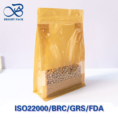 খাবারের মোড়কীকরণের জন্য দৃশ্যমান জানালা সহ টেকসই ক্রাফ্ট পেপার ব্যাগ, গ্রীজ-প্রুফ, কাস্টমাইজযোগ্য।