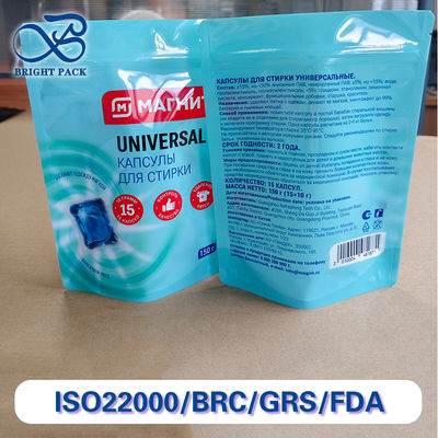 উচ্চ রেজোলিউশনের সিএমওয়াইকে এবং ডিজিটাল প্রিন্টিং লন্ড্রি পড প্যাকেজিংয়ের জন্য স্ট্যান্ড আপ প্যাকেজ।