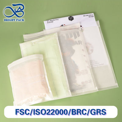 পরিবেশ বান্ধব কাস্টম সেমি ট্রান্সপারেন্ট গ্লাসিন লোগো প্রিন্ট করা ব্যাগ উপহার, পোশাক এবং টি-শার্ট জন্য