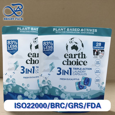 প্রিমিয়াম লন্ড্রি ডিটারজেন্ট পড কাস্টম স্ট্যান্ড-আপ জিপার পাউচ উচ্চ বাধা অ্যান্টি-লিক