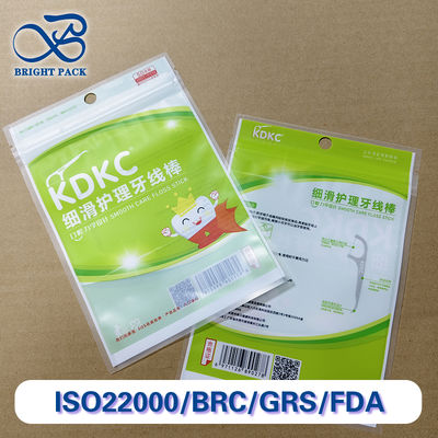 কাস্টম প্রিন্টেড ফ্লস পিক প্যাকেজিং ব্যাগ আর্দ্রতা প্রমাণ দাঁতের স্বাস্থ্যবিধি পণ্যের জন্য স্ট্যান্ড-আপ পাউচ