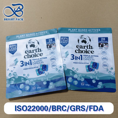 লন্ড্রি ডিটারজেন্ট পড প্যাকেজিং ব্যাগ কাস্টমাইজযোগ্য পিই মাল্টি-লেয়ার ডিজাইন আর্দ্রতা-প্রমাণ এবং ফুটো-প্রতিরোধী বিশ্বব্যাপী বাল্ক অর্ডারগুলির জন্য এসজিএস শংসাপত্রপ্রাপ্ত