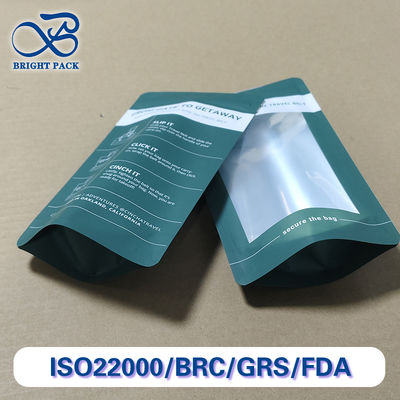 PE স্ট্যান্ড আপ ফুড প্যাকেজিং ব্যাগ উইন্ডো সহ 10cm-50cm প্রস্থ