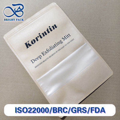 ক্রাফ্ট পেপার উইন্ডো ব্যাগ মাল্টি-লেয়ার কম্পোজিট প্যাকেজিং খাদ্য / কফি / বাদাম এফডিএ / এসজিএস প্রত্যয়িত কাস্টম আকার এবং মুদ্রণ পরিবেশ বান্ধব টেকসই