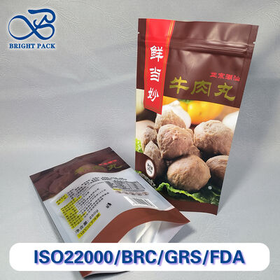গরুর মাংসের বলের জন্য লিক-প্রুফ এবং ছিদ্র প্রতিরোধী স্ট্যান্ড আপ ব্যাগ